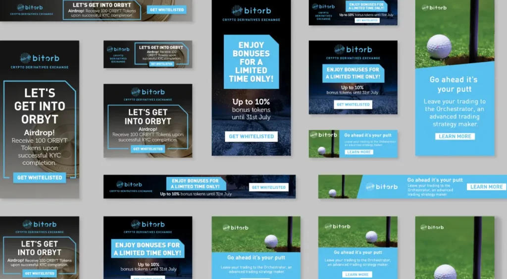 Admiral Digital designed multiple banners for BitOrb's website.